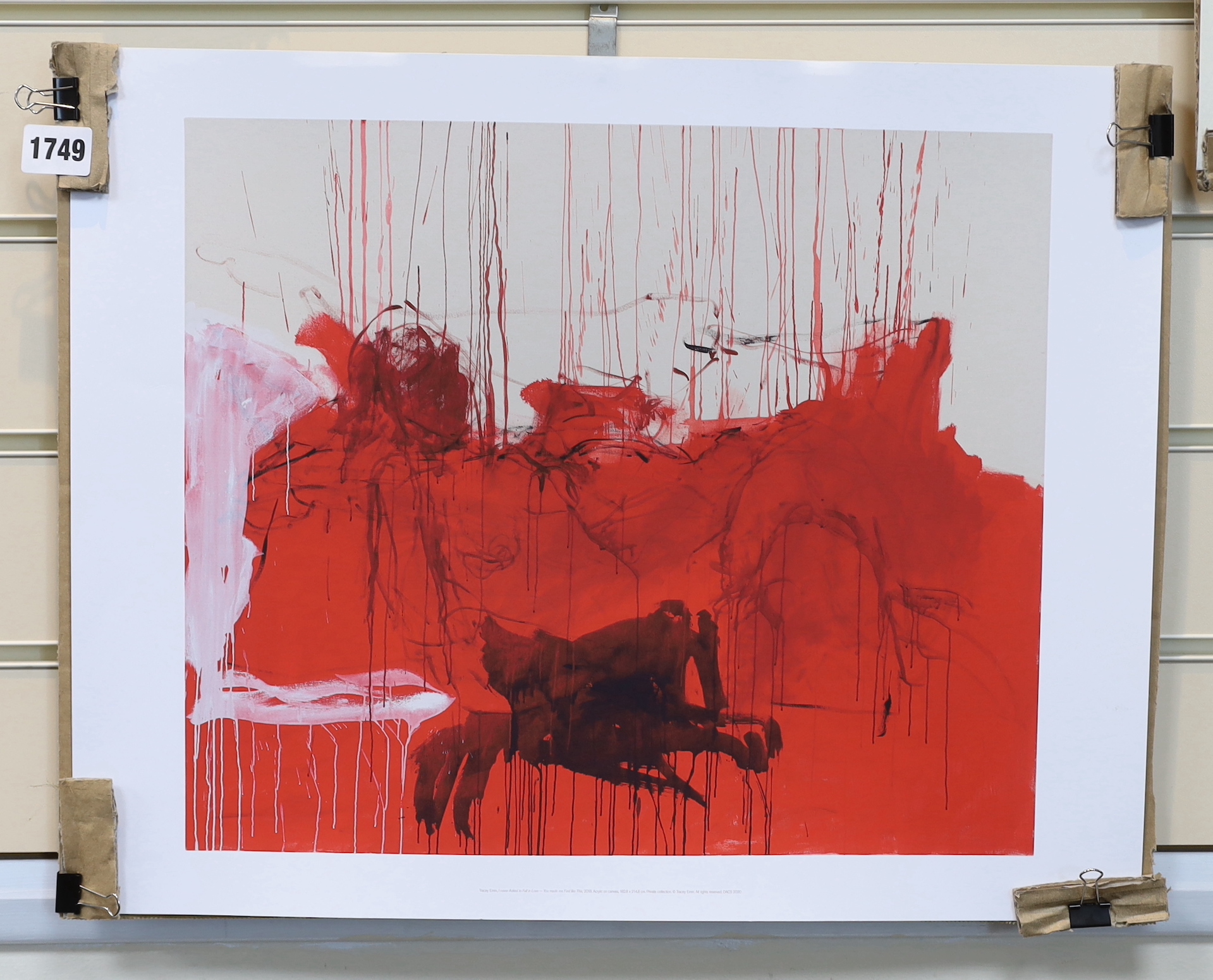 Tracey Emin (British b.1963), print, I Never Asked to Fall in Love, 2018, Royal Academy, unframed, 40 x 50cm